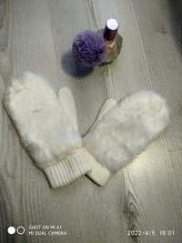 Дамски Бели зимни ръкавици