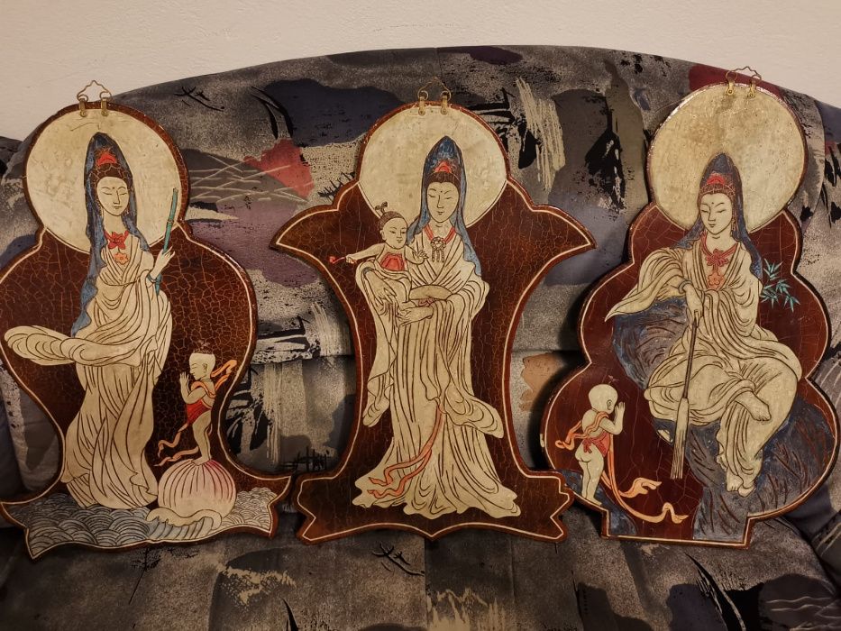 Arta Budista Mahayana, pictura lemn