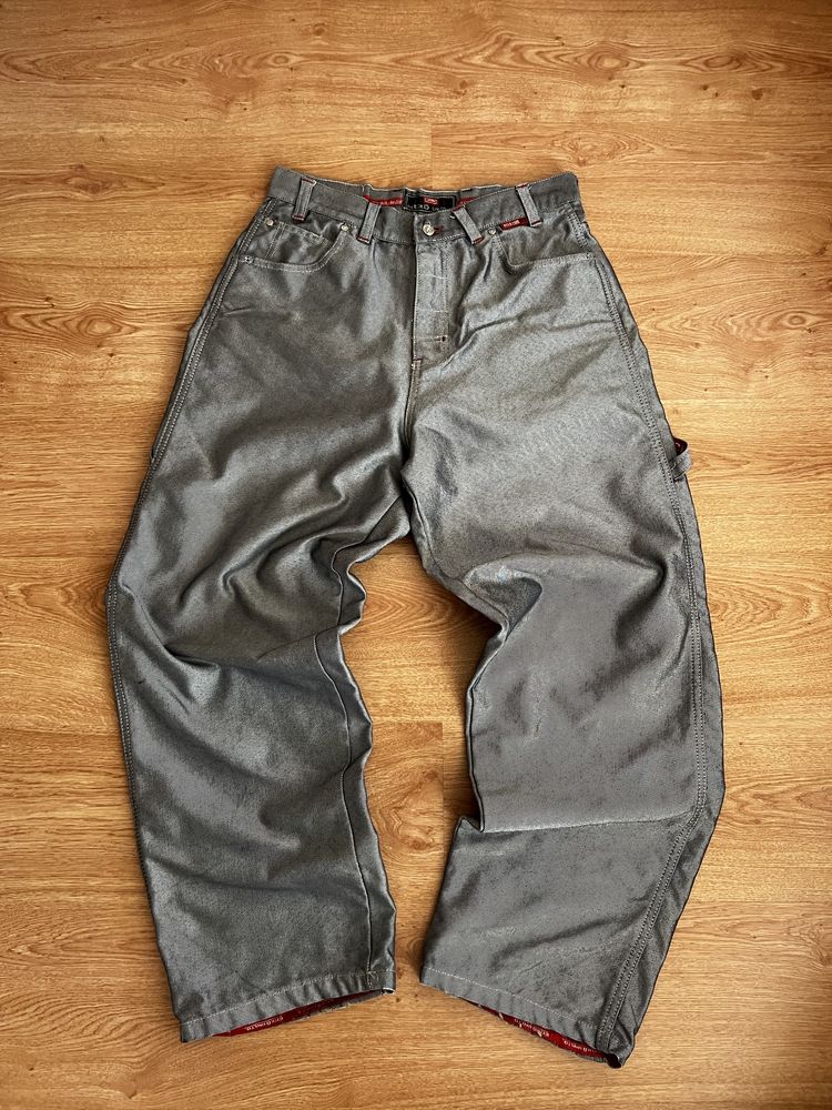 ecko unltd y2k metallic carpenter jeans karl kani style