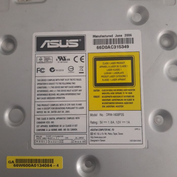 DVD-Writer ASUS DRW-1608P3S