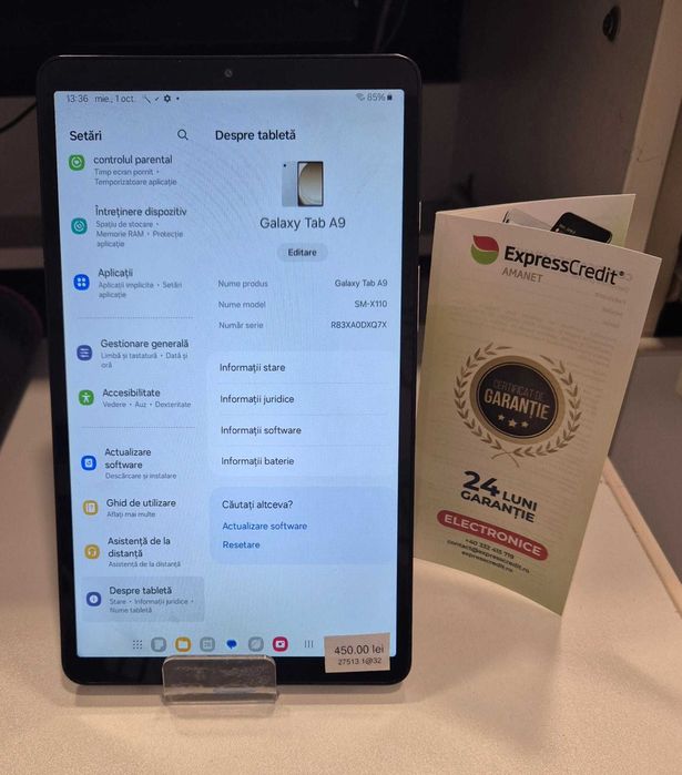 Tableta Samsung Tab A9 (AG32 B27513.1) 2 ANI GARANTIE!