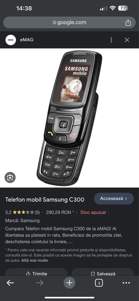 Samsung C300 ca nou