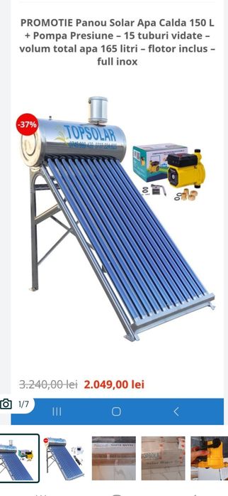 Panou solar pt apa calda