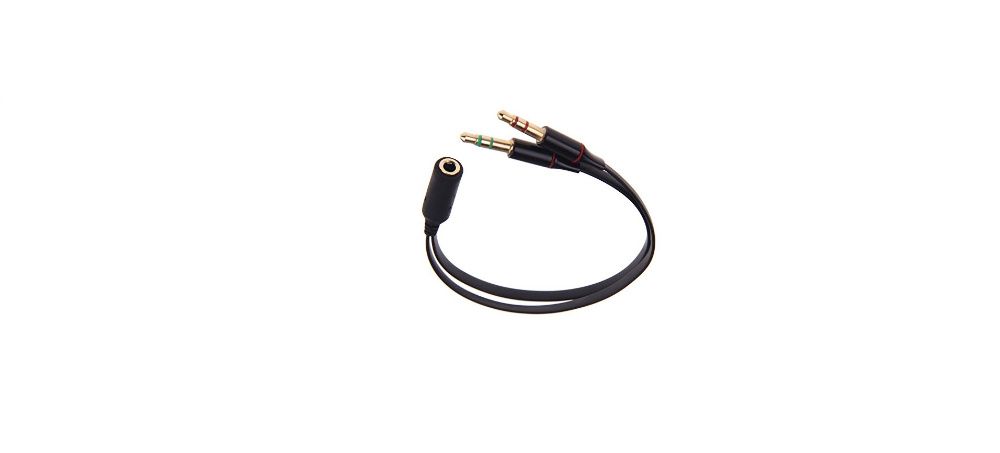 Cablu jack 3.5mm 4 pini la 2 x jack 3.5mm casca + microfon