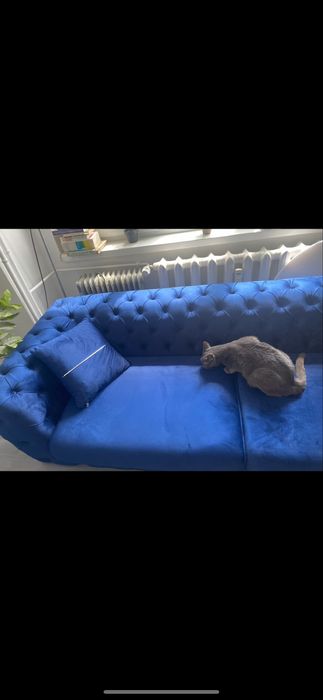 Set Canapea + 2 fotolii de catifea premium si picioare metalice