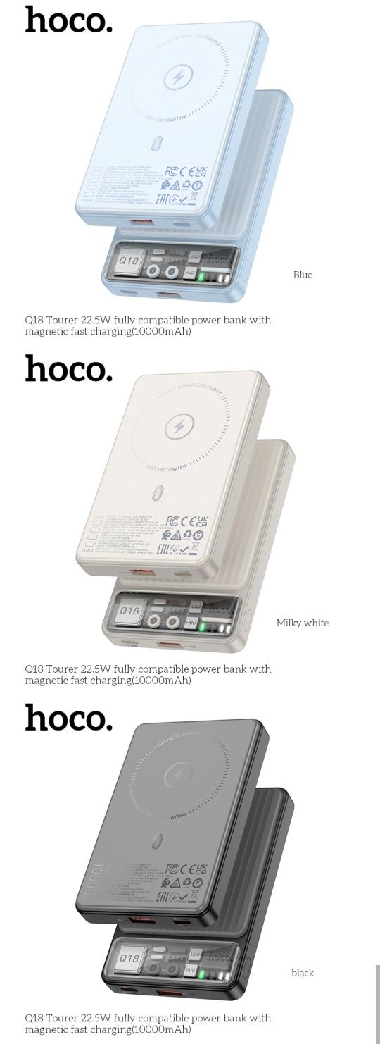 Hoco Q18 Tourer 2in1 Magnetic Power Bank 10000mAh 22.5W iPhone/AirPods