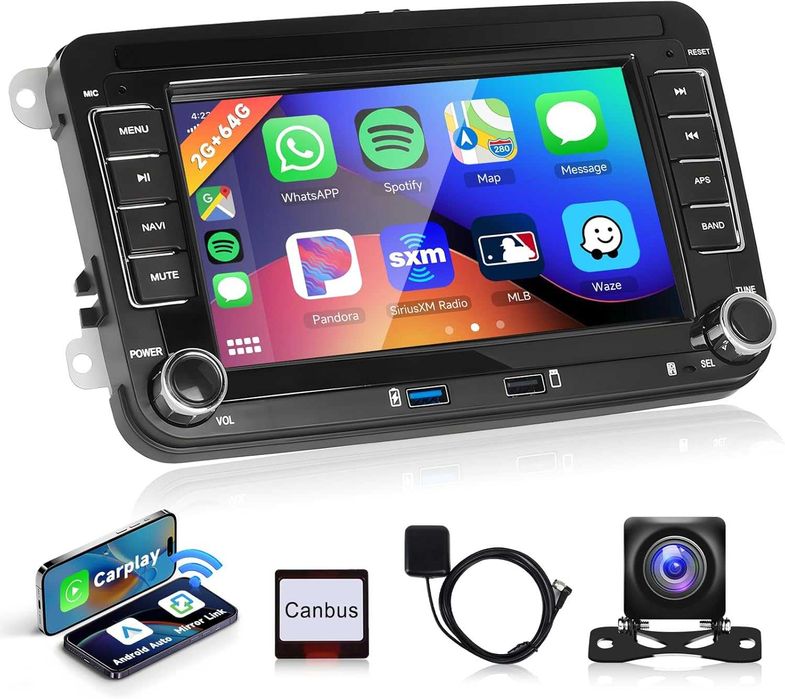 2GB+64GB автомобилно радио за VW Passat Jetta Golf SEAT,7инча HD екран
