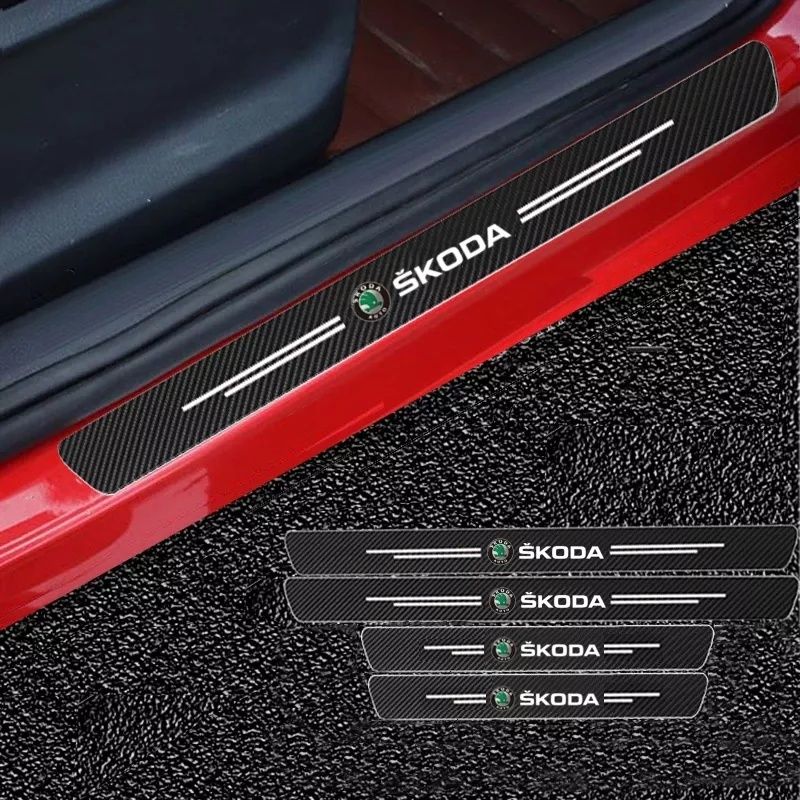 Ornamente Protectie Praguri Stickere SKODA Set 4 buc