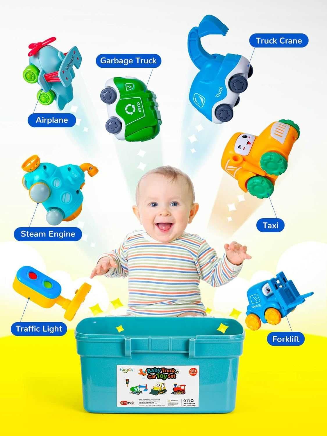 HahaGift Бебешки играчки за момчета 12-18 месеца