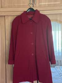 Дамско червено вълнено палто, размер L