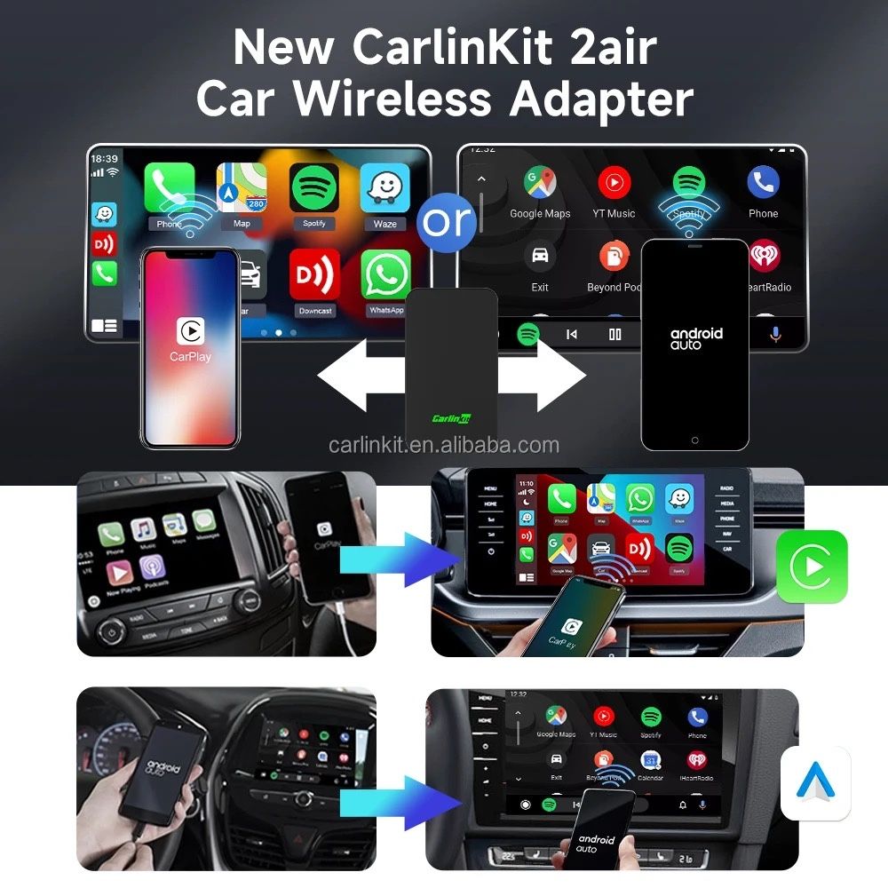 Безжичен Carlinkit 5.0 (2air) адаптер за автомобил Carplay и Android