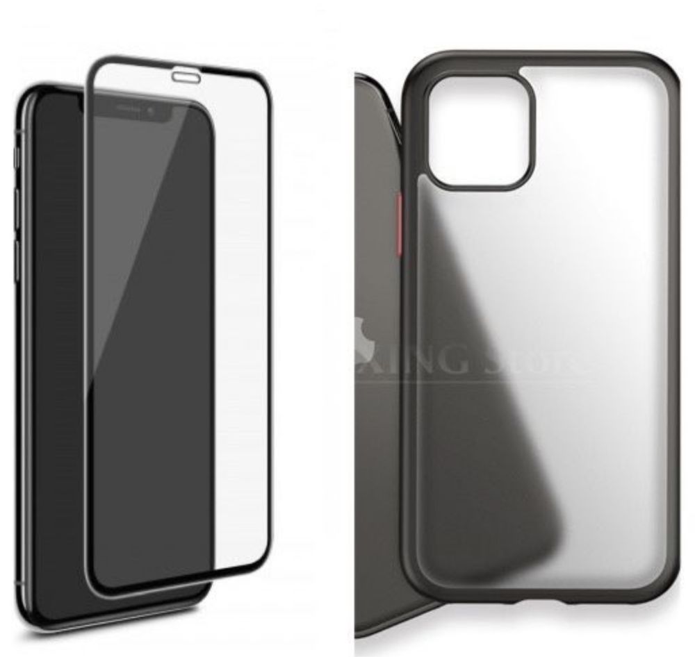 Iphone 11 PRO MAX - Pachet Husa Hybrid Case + Folie Sticla 11D