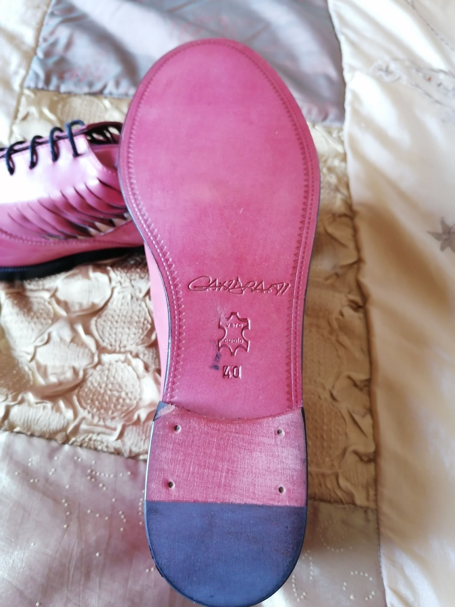 Pantofi dama, piele roz, made in Italy.