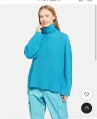 Уголемен пуловер, син, размер XS