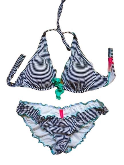 Costum de baie nou dungi Victoria Secret ORIGINAL import USA albastru