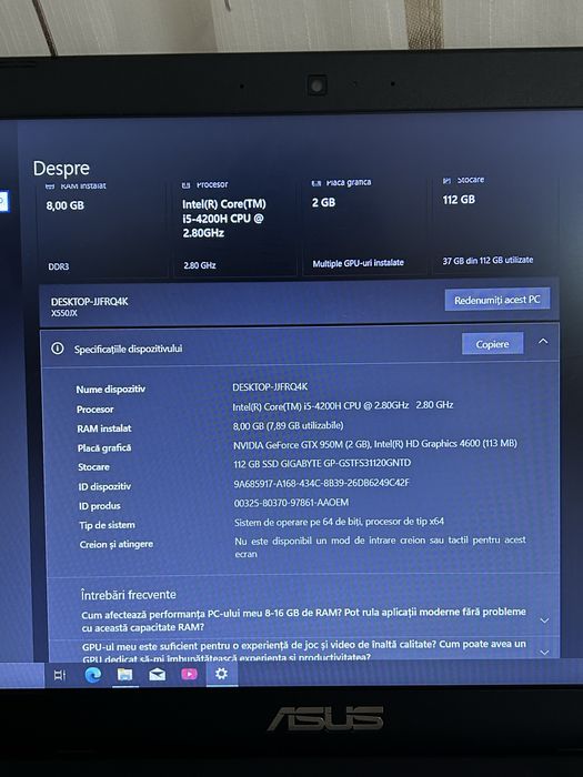 Laptop gaming| GTX960M | procesor i5| 8gb ram | ssd 128