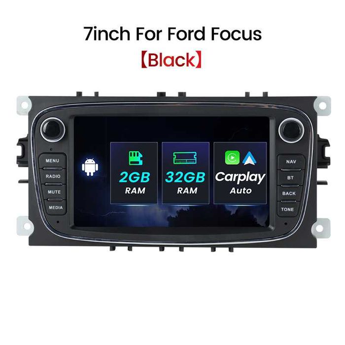 Navigatie Ford Focus 2 Mondeo S Max C Max Android 14 CarPlay + CAMERA