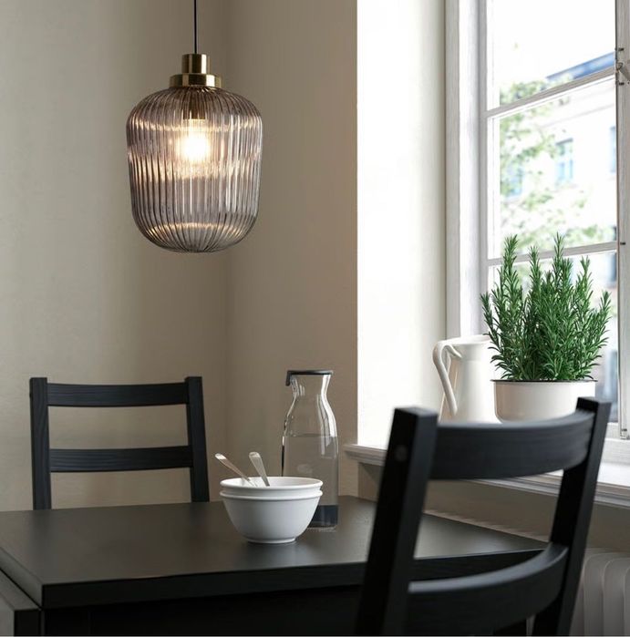 Ca NOU 2xLustre IKEA SOLKLINT Sticla/Alama Bec incl +Transport Gratuit