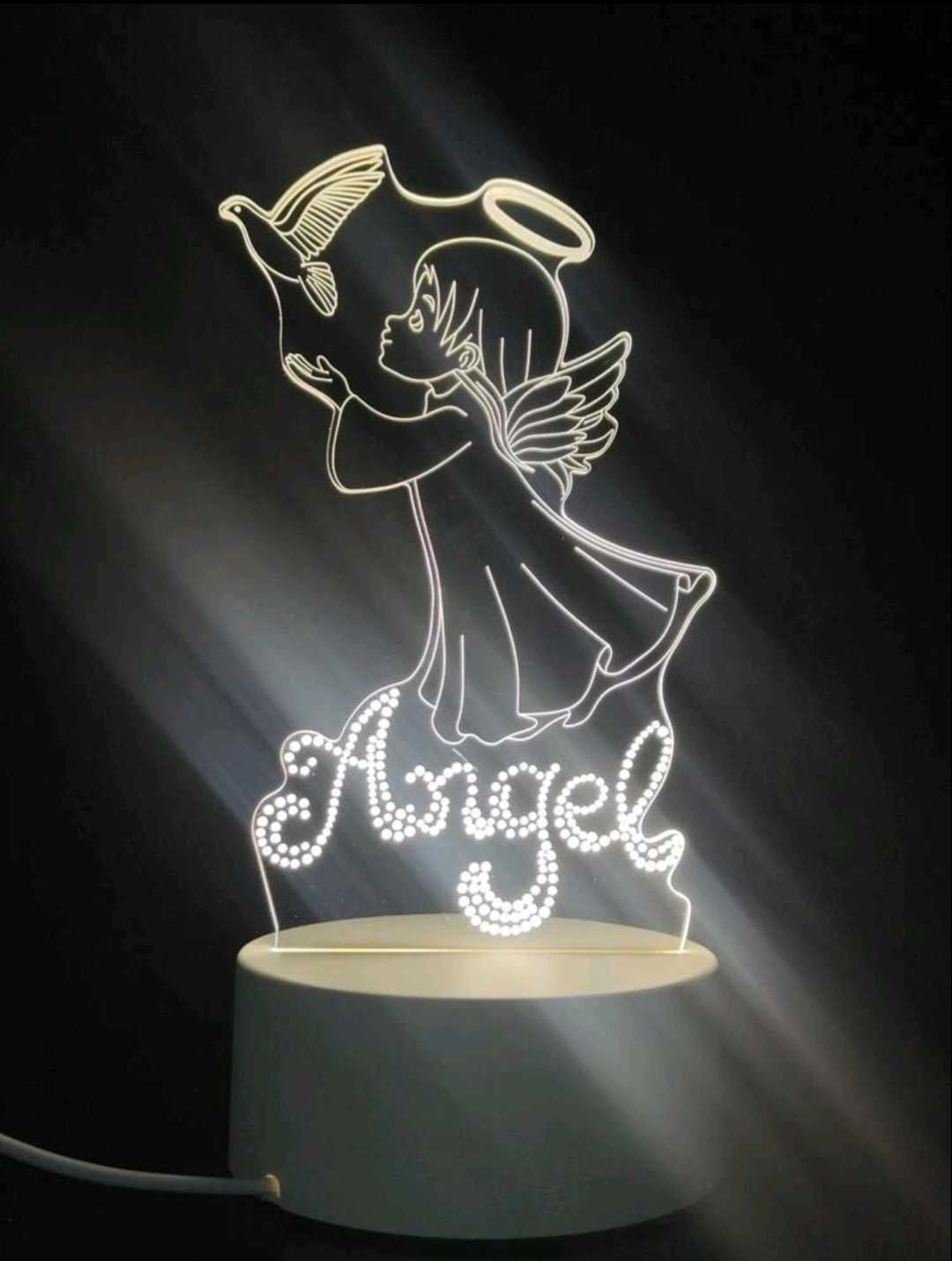 *ANGEL*3D детска лампа. Включва се в тока с USB кабел.