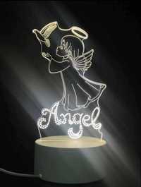 *ANGEL*3D детска лампа. Включва се в тока с USB кабел.