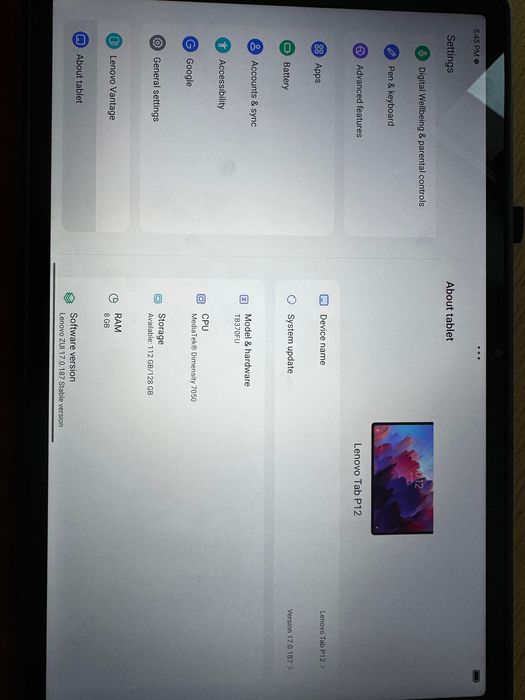 Tableta Lenovo Tab P12, 12.7", 128 GB, 8 GB RAM, Wi-Fi
