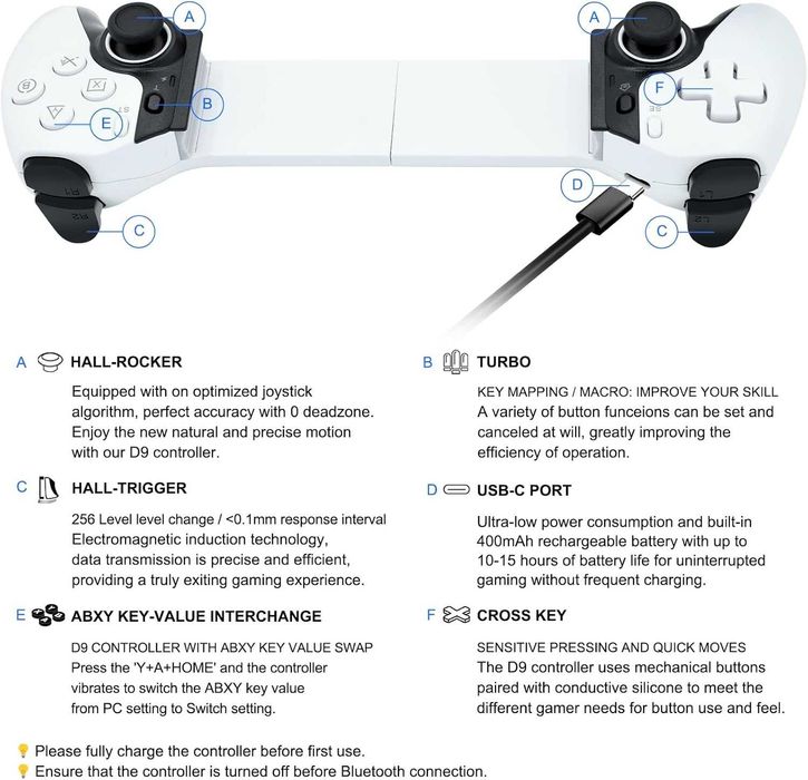 Controller / Joystick telefon, tableta, Joso D9 iOS Android PS Switch