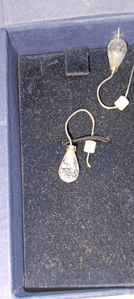 Нежни сребърни обеци Swarovski