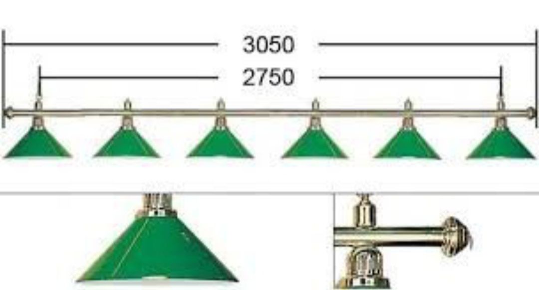 Люстра (светильник) для бильярда с 6-ю плафонами. Состояние новое