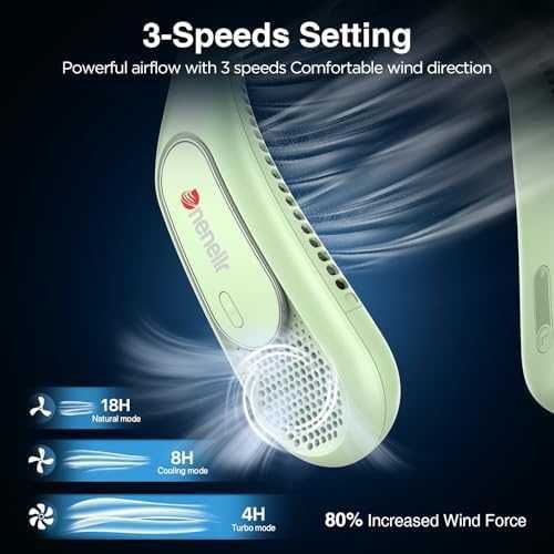 Нов Мощен преносим вентилатор за врат 3 скорости спорт лято охлаждане