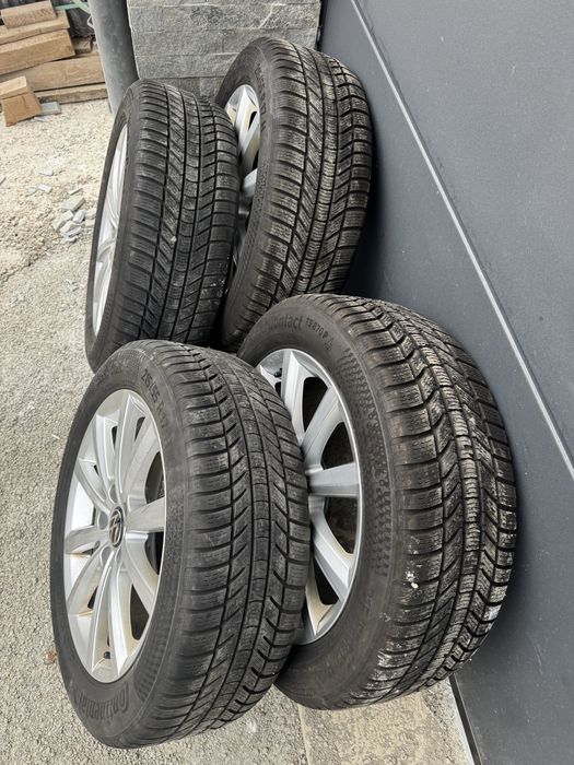 Anvelope iarna 215 55 17,jante aliaj originale VW