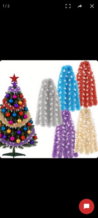 Betea de Crăciun 10/set cu Fulgi Albi Decorativi, 180x10cm Diferite Cu