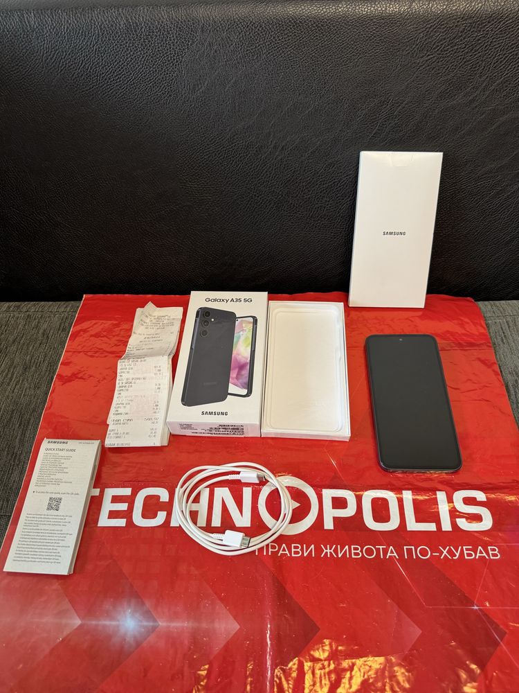КАТО НОВ 128GB Samsung A35 5G Гаранция Технополис 2027 г. Navy