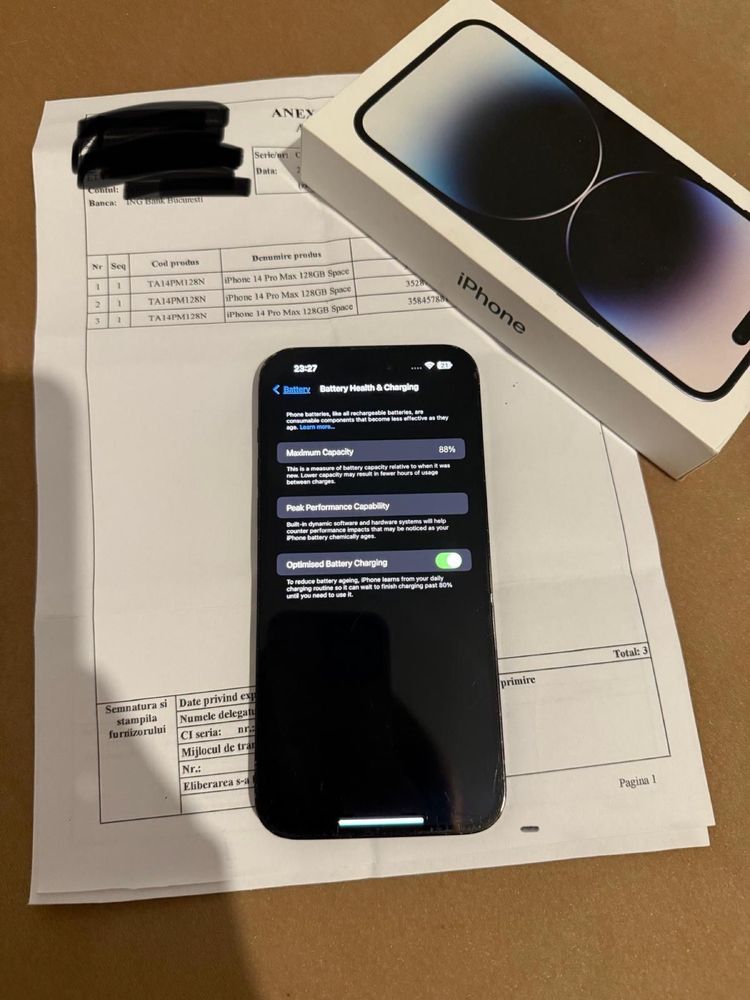 !! Pret FIX !! Iphone 14 Pro Max 128 GB spate spart