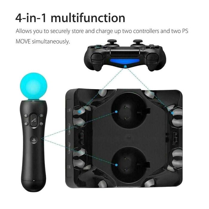 4 In1 Док станция Controller Dock Station Playstation PS4 PSVR VR Move