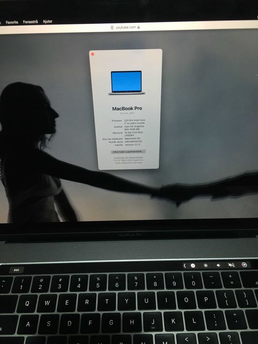 Macbook Pro Retina 15,4 - 2017 Touchbar 500gb-SSD cu 16Gb-RAM