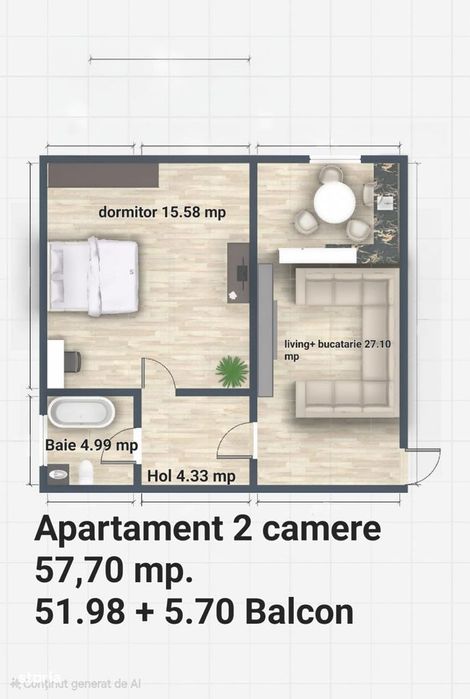 Apartament 2 camere de vanzare Iasi Miroslava, Miroslava