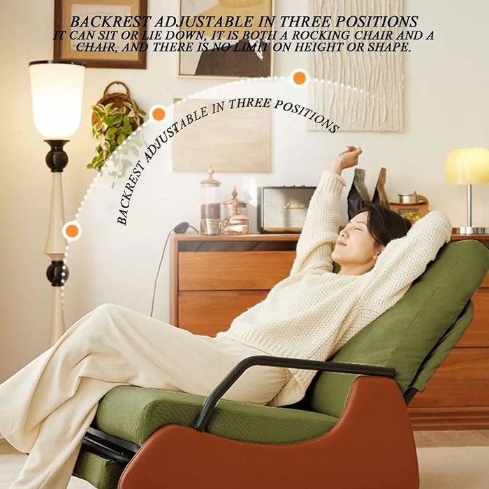 Намален Люлеещ релакс удобен стол, шезлонг от рипсено кадифе