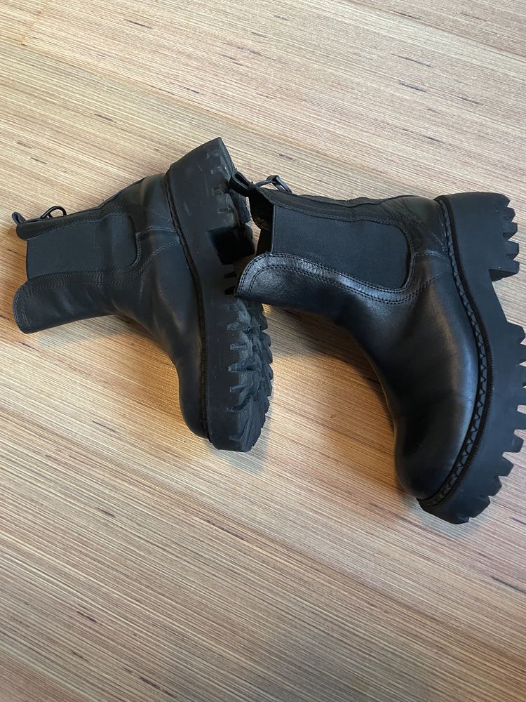 Botine Badura negre piele 40