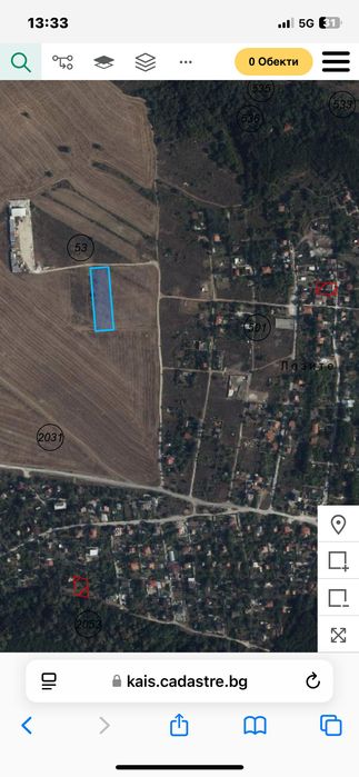 Парцел от Собственик над Виница-м.”Лозите”-3300кв.м-15€/кв.м до къщите