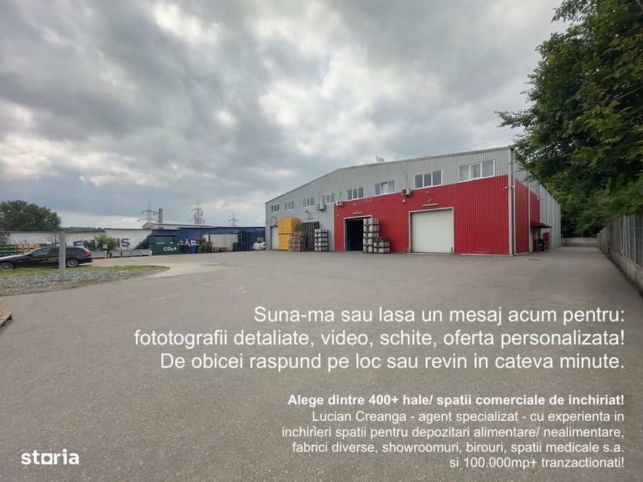 Hala/ showroom de la 300mp la 1796mp, eventual rafturi, zona Vama Iasi