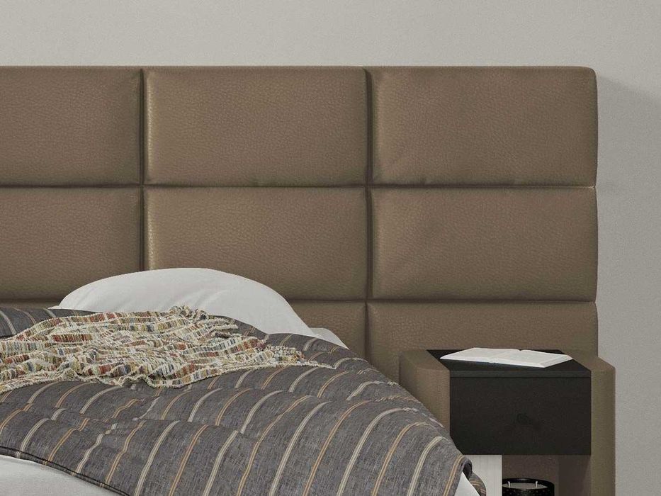 Pat tapitat Cico rabatabil 287 x 114 C2 din piele/stofa Bej Nube 11