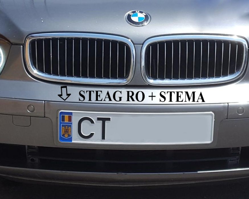 Autocolant cu Steagul Romaniei si stema Romaniei