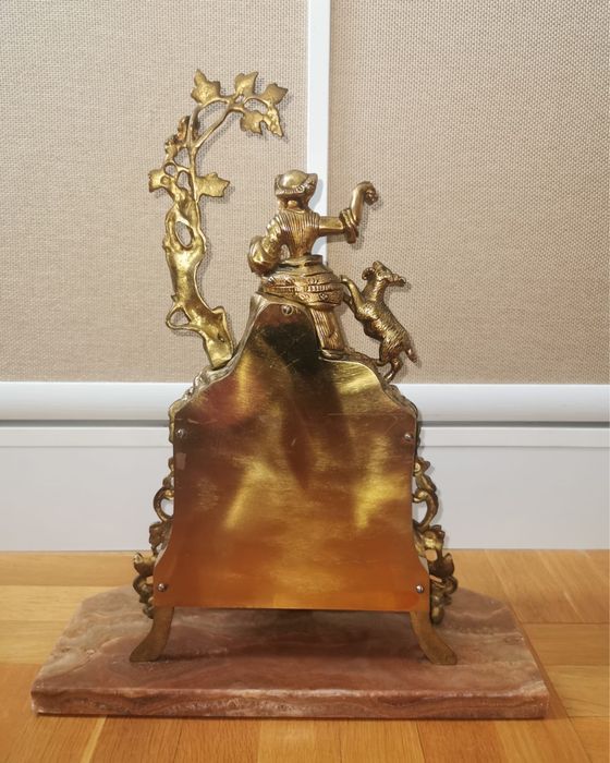 Часовник френски бароков каминен бронз керамика уникален супер запазен