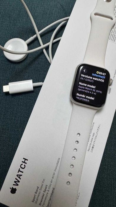 Apple Watch SE 2 (2022), GPS, Carcasa Starlight Aluminium 40mm