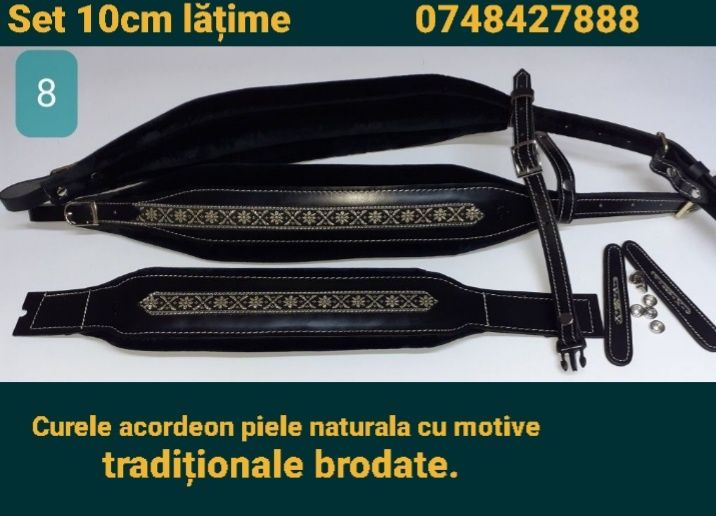 Curele acordeon piele naturală și catifea.