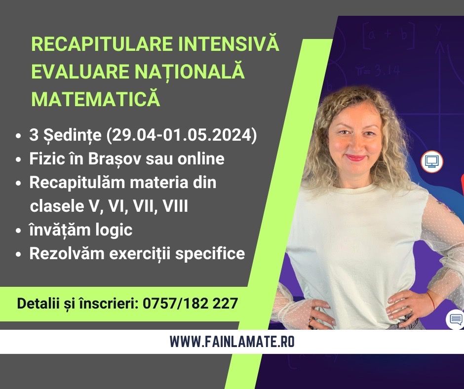 Meditatii matematica Brasov 5-8+Evaluare Nationala FAIN LA MATE