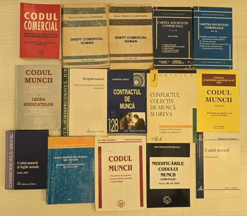 Cărți drept comercial, penal, civil, dreptul muncii, codul juristului