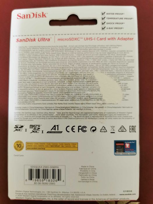 MicroSDXC SanDisk Ultra 256 gb