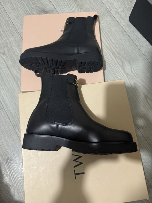 Черни боти естествена кожа Twinset