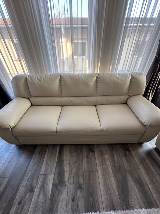 Vand canapea piele + 2 fotolii